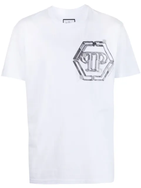 Philipp Plein logo-print cotton T-shirt White FACCMTK6517PJY002N