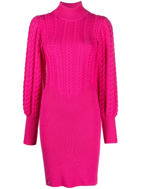 Philipp Plein cable-knit high-neck dress Pink FACCWKG0375PKN002N