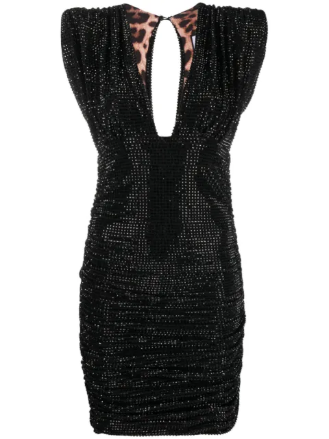 Philipp Plein crystal-embellished mini dress Black FACCWRG2715PJY002N