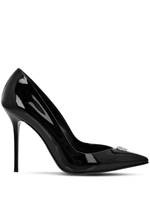 Philipp Plein 105mm pointed-toe leather pumps Black FACSWSD0464PLE077N