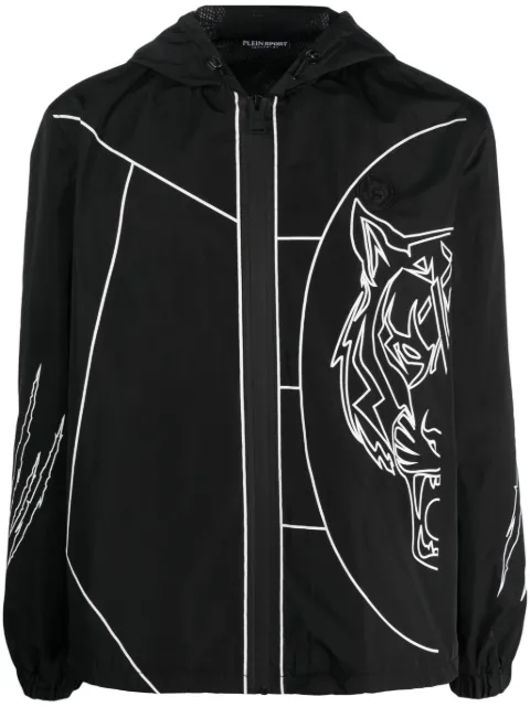 Plein Sport Tiger Court Edition windbreaker jacket Black FACCMRB2235SXV005N