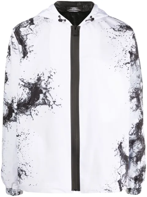 Plein Sport splash-print hooded jacket White FACCMRB2236SXV005N