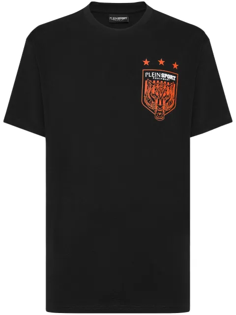 Plein Sport Tiger Crest Edition cotton T-Shirt Black FACCMTK6414SJY001N