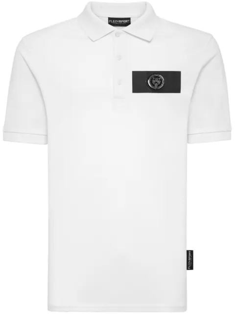 Plein Sport logo-print cotton polo shirt White FACCMTK6740STE003N