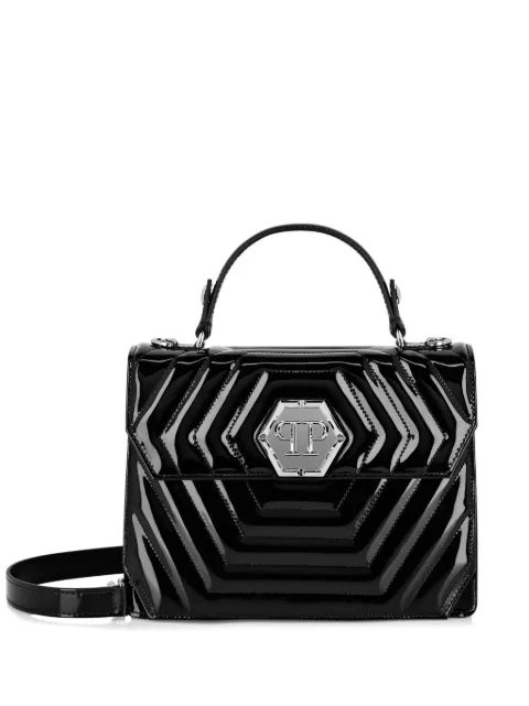 Philipp Plein medium Superheroin leather handle bag Black FACAWBA1783PLE077N