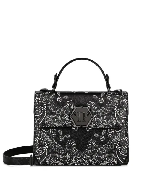 Philipp Plein medium Superheroin paisley leather bag Black FACAWBA1784PLE010N