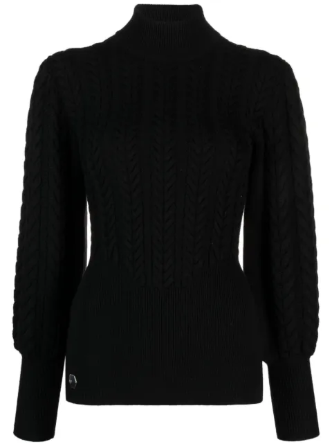 Philipp Plein cable-knit high-neck jumper Black FACCWKK0248PKN002N