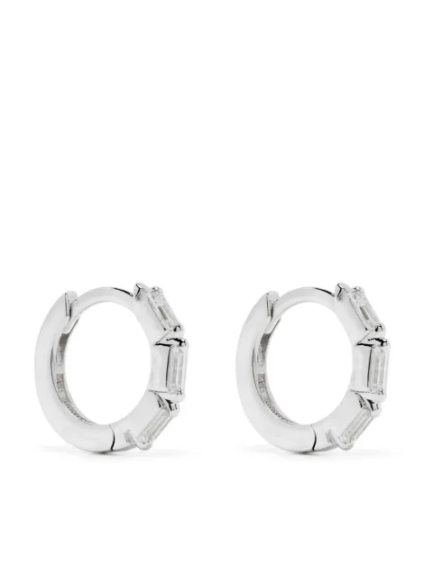 Suzanne Kalan 18kt white gold diamond huggie earrings Silver BAE895WG