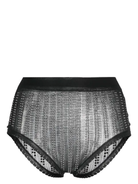 Rabanne bead-embellished high waist briefs Black 23PMLI028ML0217