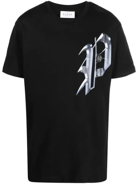 Philipp Plein graphic-print cotton T-shirt Black FACCMTK6478PJY002N