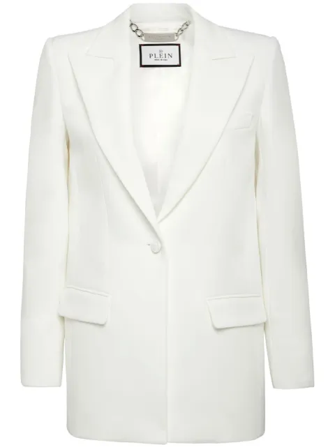 Philipp Plein Cady single-breasted peaked blazer White FACCWRF0557PTE008N