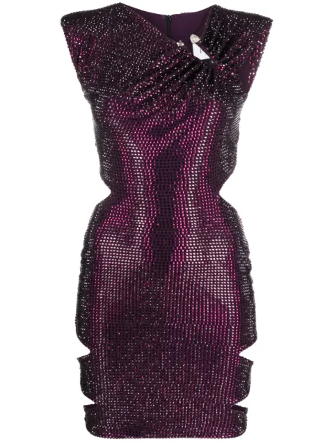 Philipp Plein crystal-embellished minidress Purple FACCWRG2689PJY002N