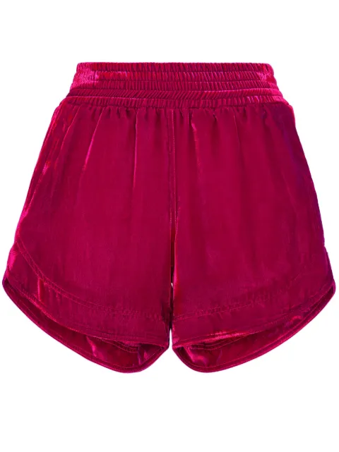 Philipp Plein velvet elasticated-waist shorts Pink FACCWRT1419PTE086N