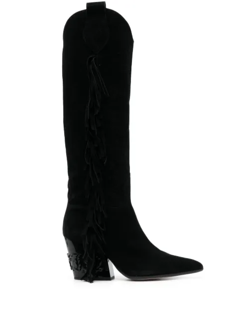 Philipp Plein calf-leather cowboy boots Black FACSWSE0688PLE009N