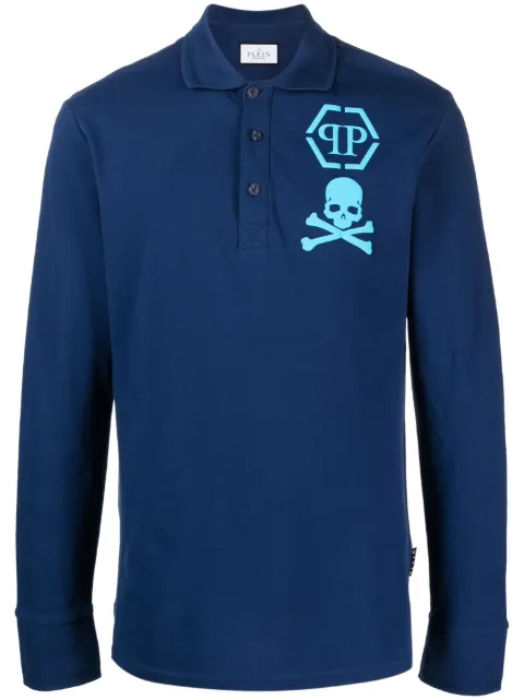 Philipp Plein logo-print polo shirt Blue FACCMTK6412PTE003N