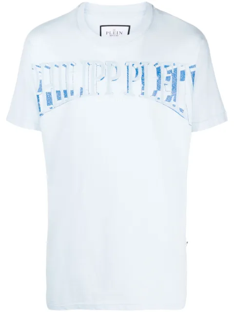 Philipp Plein logo-print cotton T-shirt Blue FACCMTK6449PJY002N
