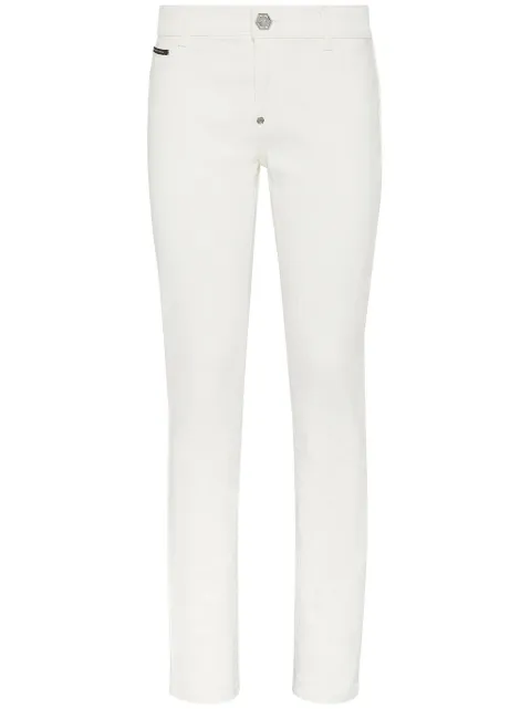 Philipp Plein logo-patch skinny jeans White FACCWDT2402PDE004N