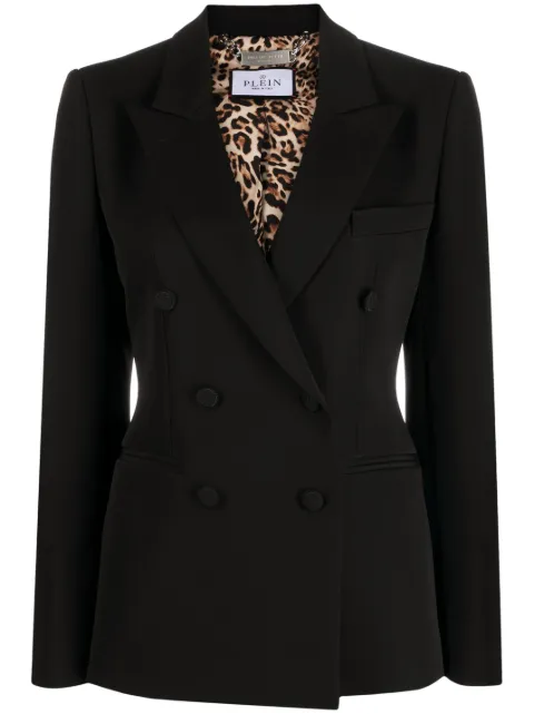 Philipp Plein double-breasted cady blazer Black FACCWRF0566PTE008N