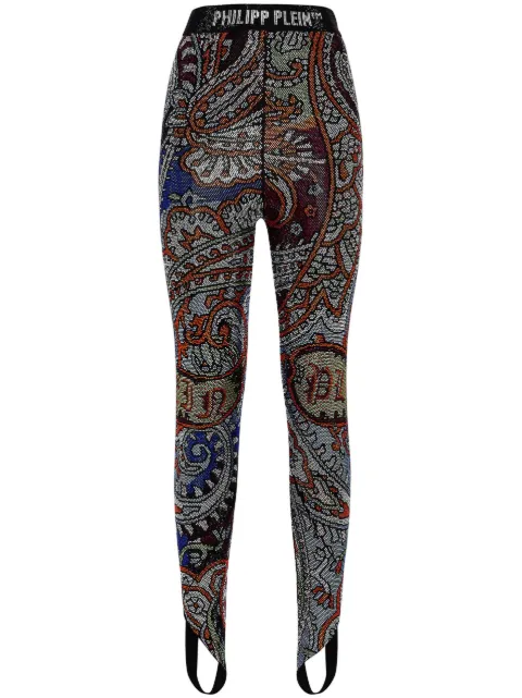 Philipp Plein paisley rhinestone-embellished leggings Multicolour FACCWRT1412PJY002N
