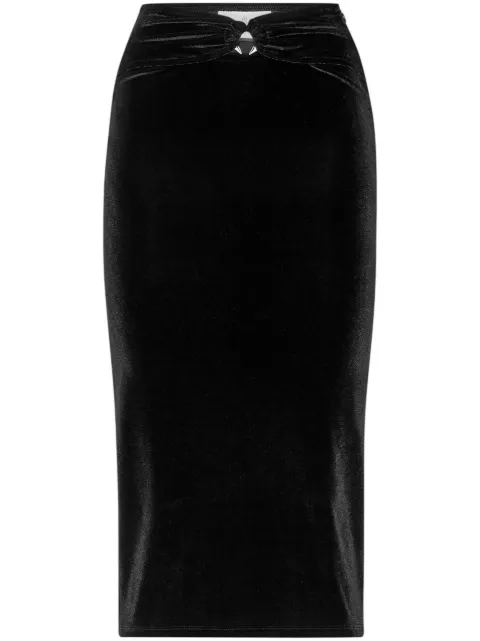 Philipp Plein cut-out velvet midi skirt Black FACCWRV0476PTE003N