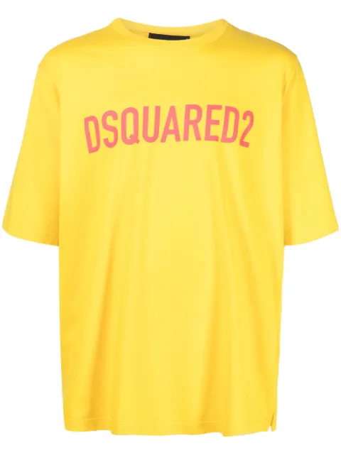 DSQUARED2 logo-print cotton T-shirt Yellow S74GD1122S24321