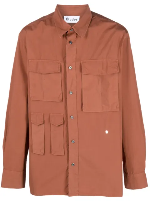 Études Studio long-sleeve cotton shirt Brown E23MM390A00360