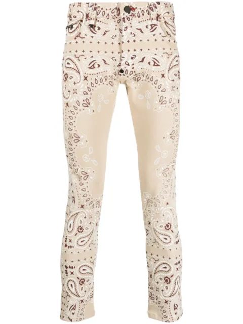 Philipp Plein bandana-print skinny jeans Neutrals FACCMDT3533PDE004N