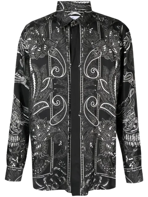 Philipp Plein Dandy paisley-print silk shirt Black FACCMRP2038PTE028N