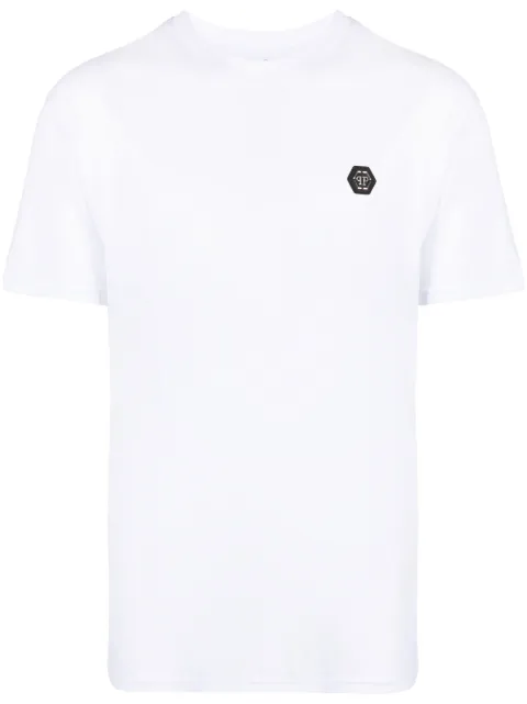 Philipp Plein logo-print short-sleeved T-shirt White FACCMTK6386PJY002N