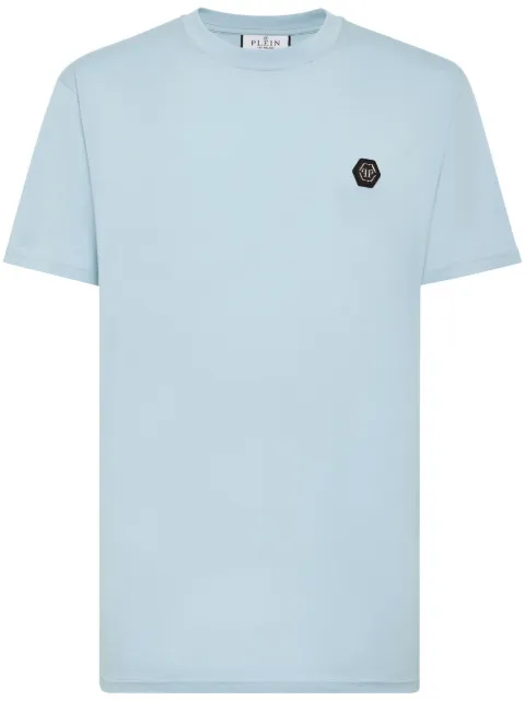 Philipp Plein logo-print cotton T-shirt Blue FACCMTK6386PJY002N