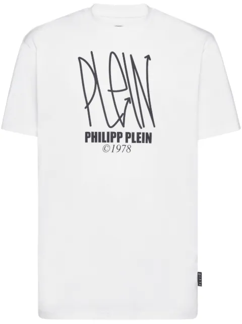 Philipp Plein logo-print cotton T-shirt White FACCMTK6390PJY002N
