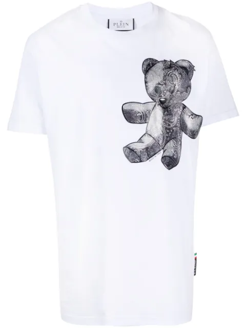 Philipp Plein Teddy Bear paisley-print T-shirt White FACCMTK6462PJY002N