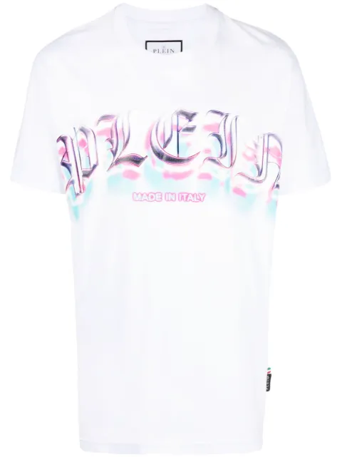 Philipp Plein logo-print short-sleeve T-shirt White FACCMTK6463PJY002N