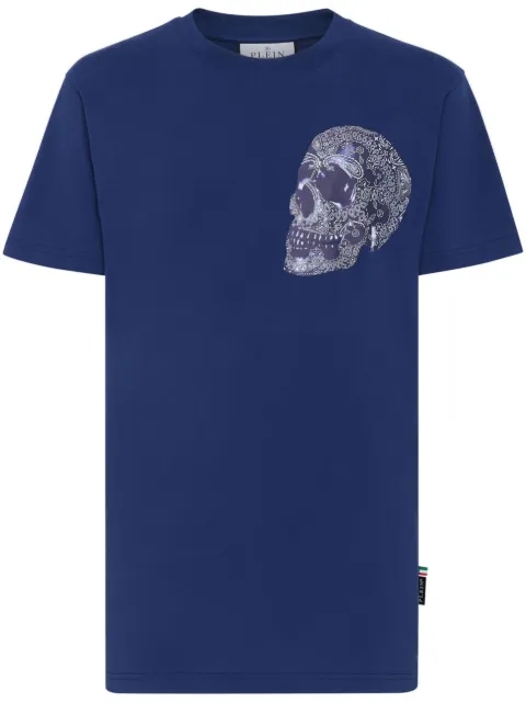 Philipp Plein logo-print cotton T-shirt Blue FACCMTK6465PJY002N