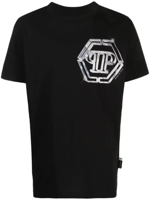 Philipp Plein logo-print cotton T-shirt Black FACCMTK6517PJY002N