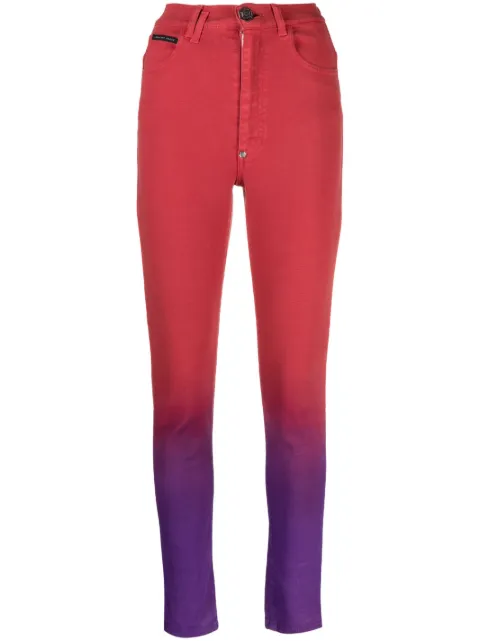 Philipp Plein high-waisted ombré jeggings Red FACCWDT2388PDE004N