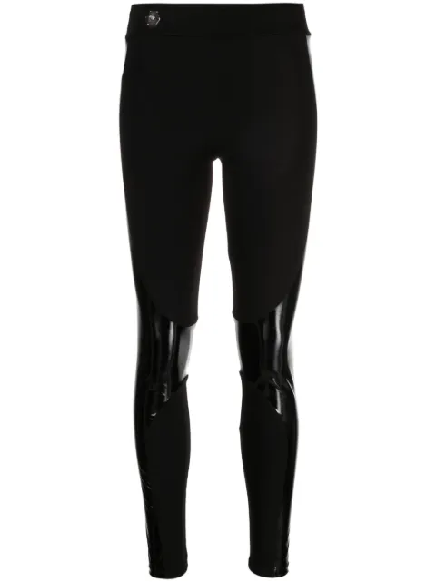 Philipp Plein panelled mid-rise leggings Black FACCWRT1414PTE003N