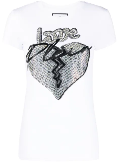 Philipp Plein love-print short-sleeve T-shirt White FACCWTK2911PJY002N