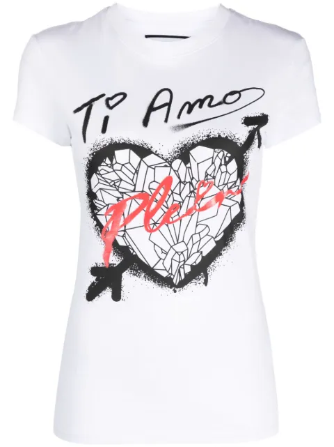 Philipp Plein Sexy Pure Fit heart-print T-shirt White FACCWTK2912PJY002N