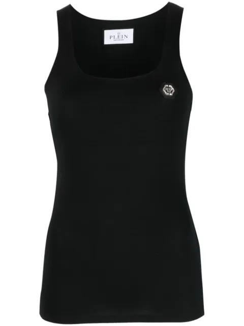 Philipp Plein logo-patch tank top Black FACCWTK2931PJY002N