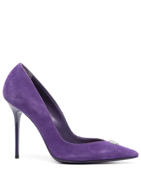 Philipp Plein 95mm Decollete suede heeled pumps Purple FACSWSD0465PLE009N