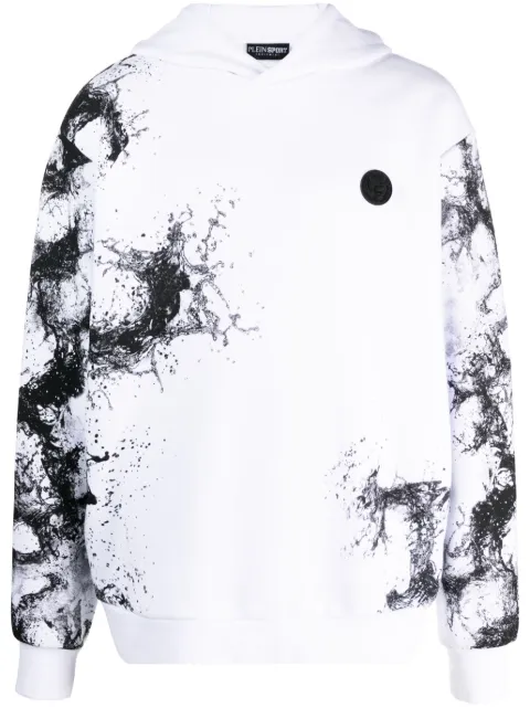 Plein Sport Splash Extreme cotton hoodie White FACCMJB3056SJO001N