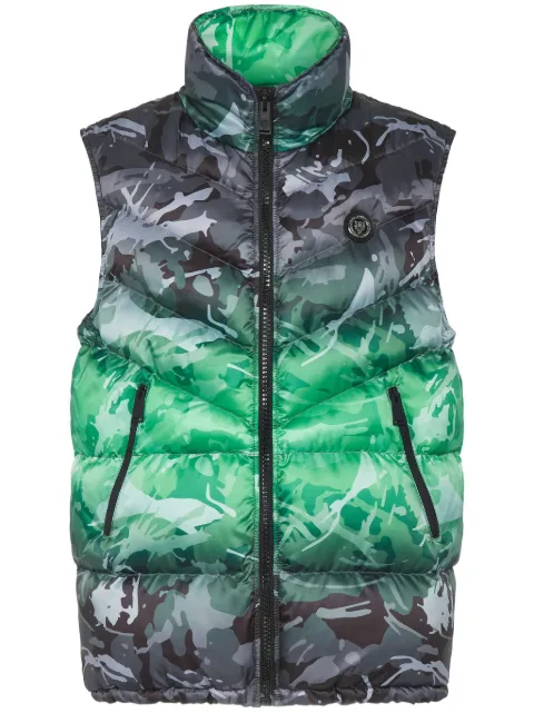 Plein Sport camouflage-pattern padded vest Grey FACCMRC0171SXV005N