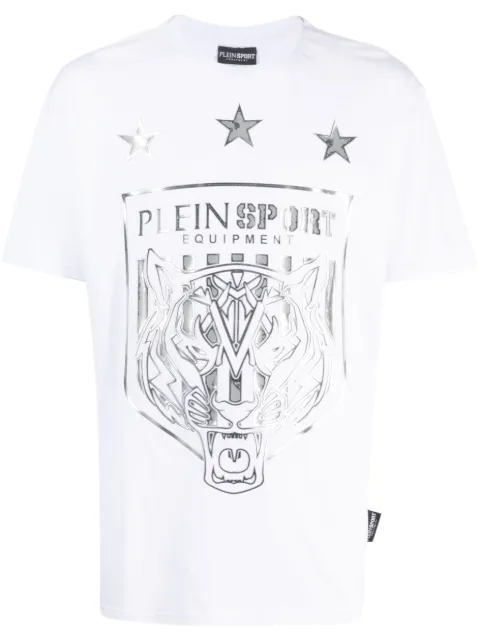 Plein Sport Tiger Crest Edition T-shirt White FACCMTK6413SJY001N