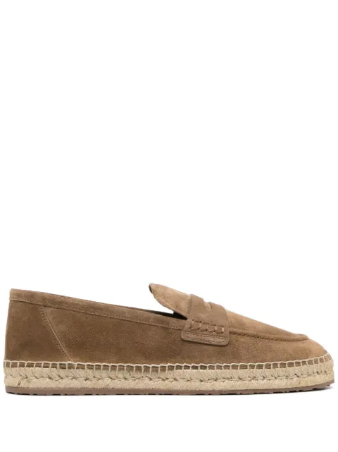 Gianvito Rossi round-toe suede espadrilles Brown U2520605GOMSUE
