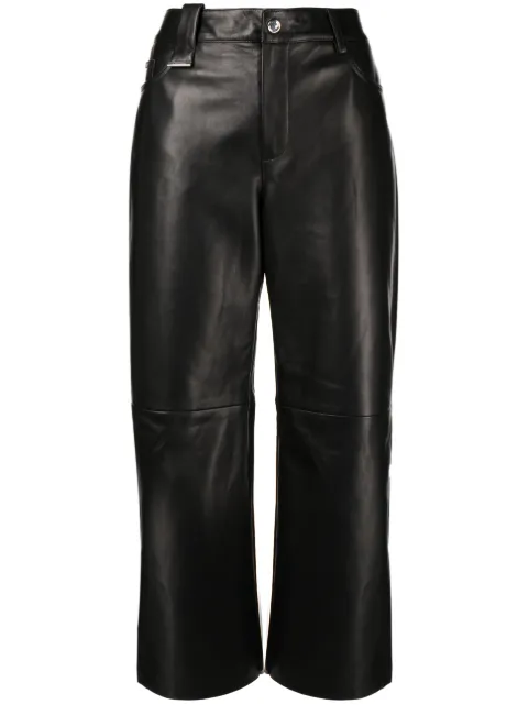 Drome high-waist wide-leg leather trousers Black DPD7156P