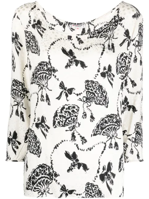 Saint Laurent Pre-Owned 1980s bouquet print silk blouse Neutrals YVSA480H