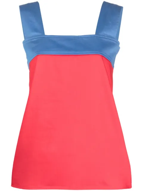 Saint Laurent Pre-Owned 1970s colour-block sleeveless blouse Blue YVSA540T