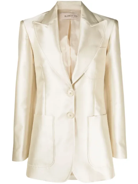 Blanca Vita single-breasted button-fastening jacket Neutrals GINSENG7214
