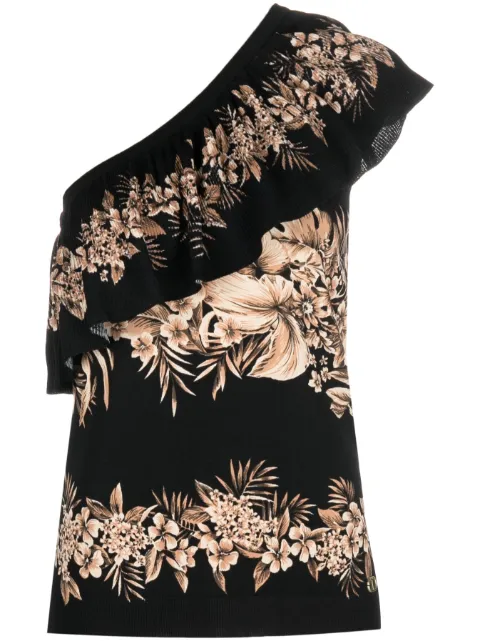 TWINSET floral-print asymmetric top Black 231TT3240